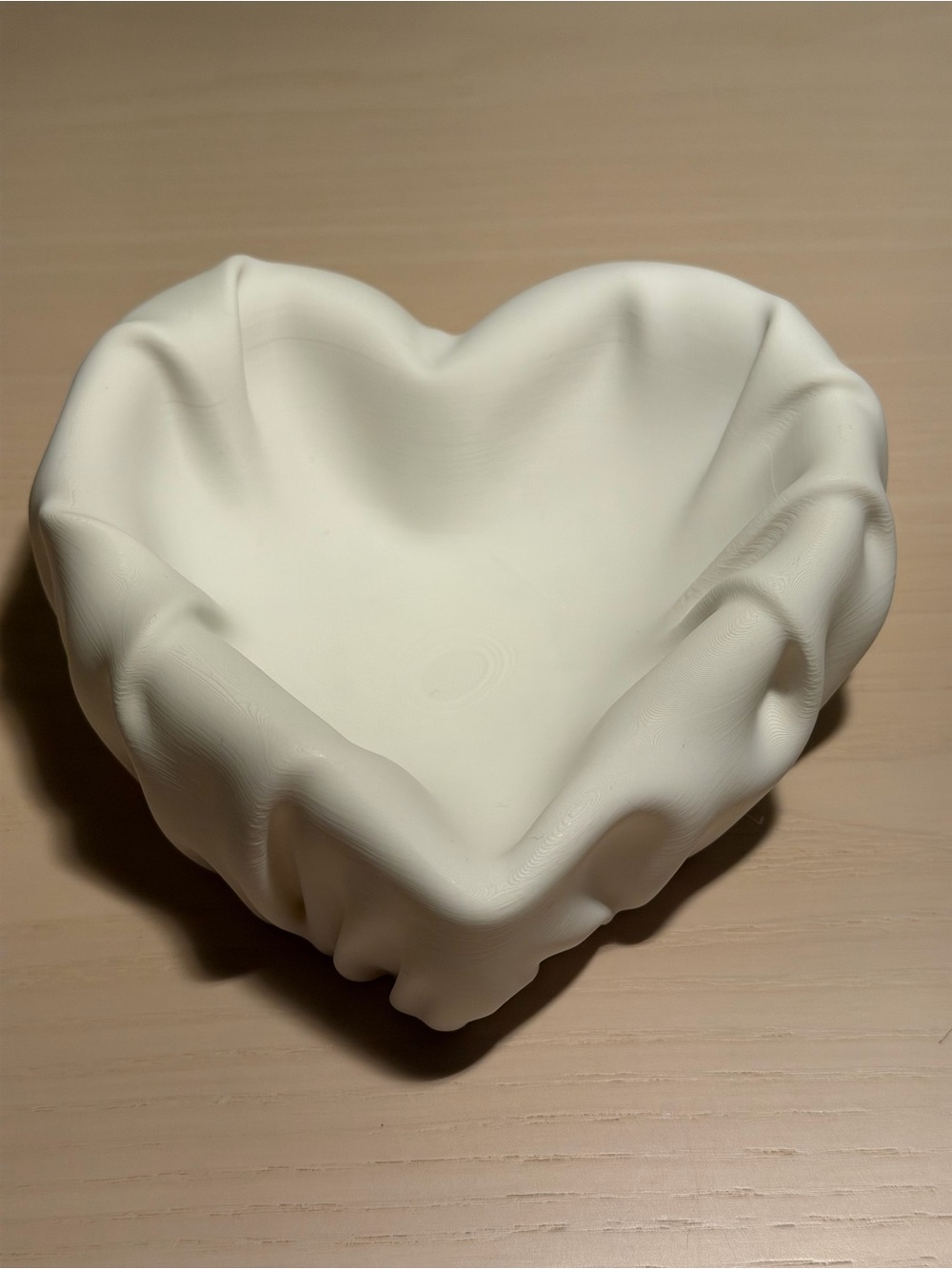 Matte Cream Heart-Shaped Decorative Bowl